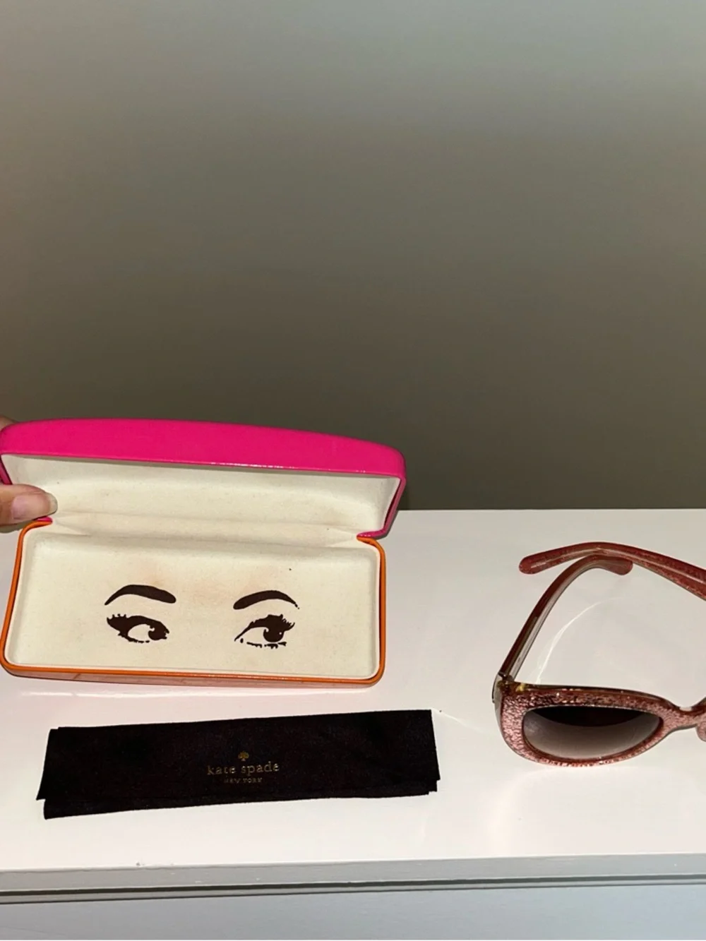 Kate Spade Women’s Glitter Cat-Eye Sunglasses - Rose Gold